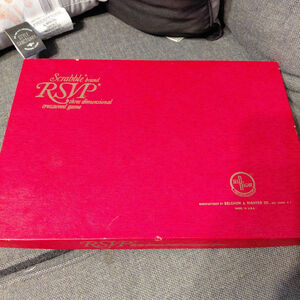 Scrabble RSVP 3D Crossword Board Game One Size Red Blue Vintage